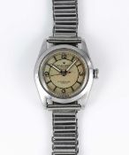 A RARE GENTLEMAN'S STAINLESS STEEL ROLEX OYSTER PRECISION BRACELET WATCH CIRCA 1940s, REF. 4220 WITH