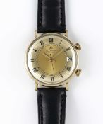 A GENTLEMAN'S 10K GOLD FILLED LECOULTRE MEMOVOX ALARM WRIST WATCH CIRCA 1960s Movement: Manual