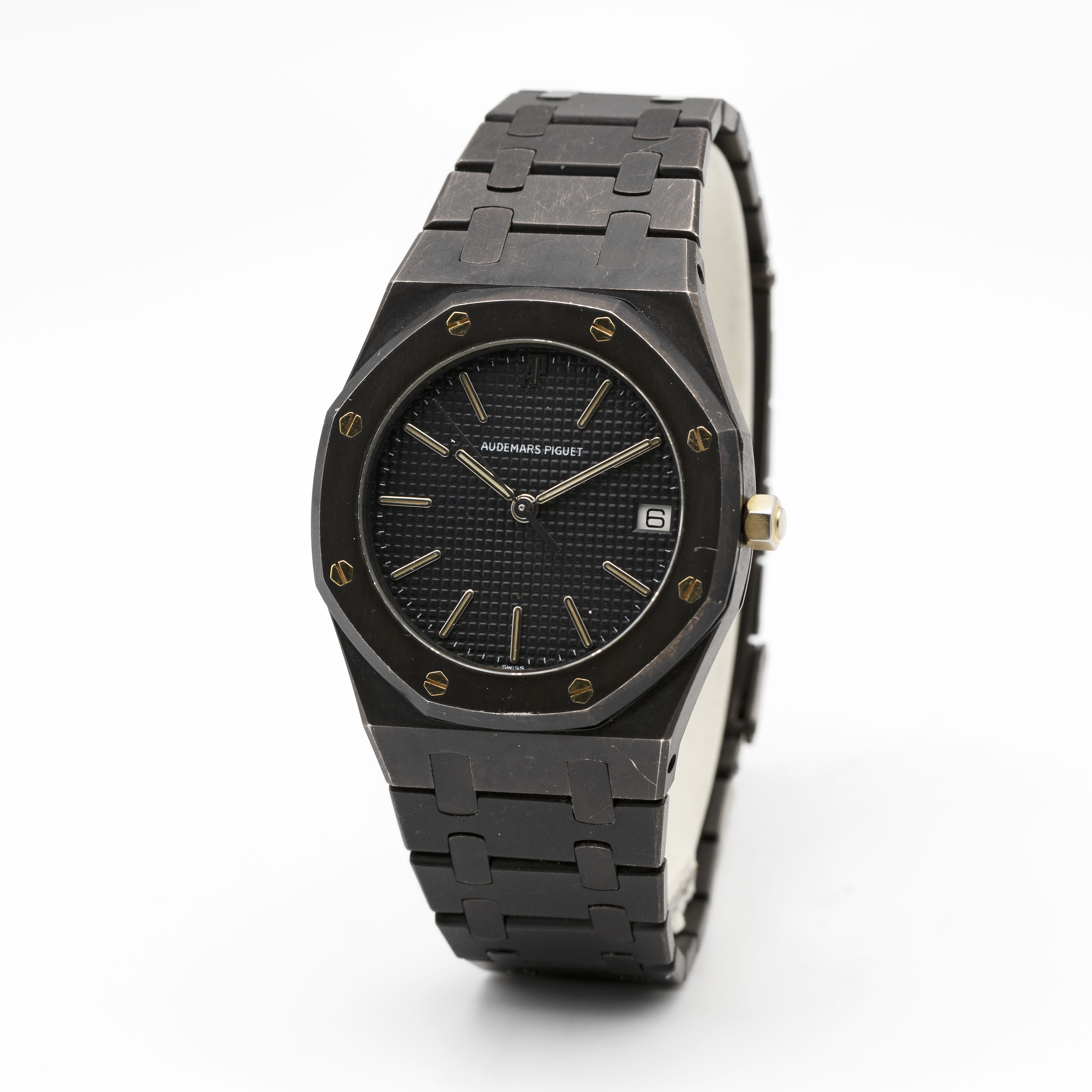 A POSSIBLY UNIQUE GENTLEMAN'S BLACK PVD COATED STAINLESS STEEL AUDEMARS PIGUET ROYAL OAK BRACELET - Image 3 of 8