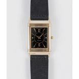 A GENTLEMAN'S SIZE 18K SOLID ROSE GOLD JAEGER LECOULTRE REVERSO CLASSIQUE WRIST WATCH CIRCA 1990s,