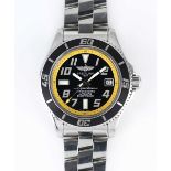 A GENTLEMAN'S STAINLESS STEEL BREITLING SUPEROCEAN 42 AUTOMATIC BRACELET WATCH DATED 2015, REF.