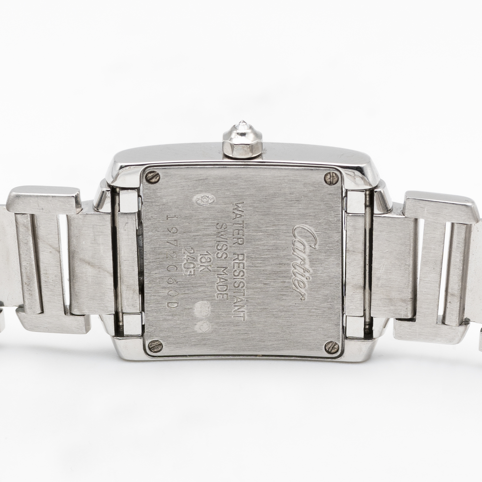 A LADIES 18K SOLID WHITE GOLD CARTIER TANK FRANCAISE BRACELET WATCH CIRCA 2005, REF. 2403 WITH AFTER - Image 6 of 9