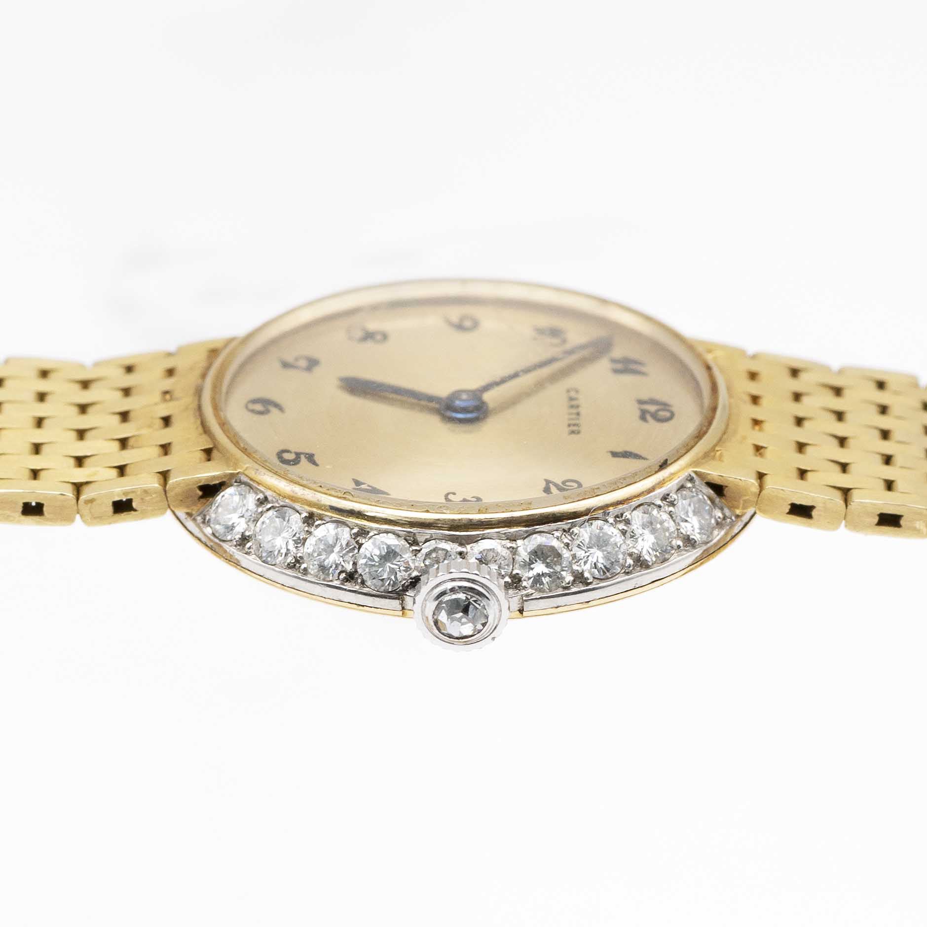 A FINE & RARE LADIES 18K SOLID GOLD & DIAMOND CARTIER LONDON BRACELET WATCH CIRCA 1957, WITH - Image 12 of 13