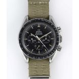 A GENTLEMAN'S STAINLESS STEEL RHODESIAN MILITARY AIR FORCE OMEGA SPEEDMASTER PROFESSIONAL