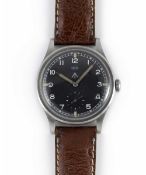 A GENTLEMAN'S STAINLESS STEEL BRITISH MILITARY IWC MARK 10 W.W.W. WRIST WATCH CIRCA 1945, PART OF