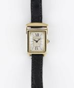 A RARE LADIES 18K SOLID GOLD CARTIER PIVOTANTE WRIST WATCH CIRCA 1960s WITH GUILLOCHE DIAL
