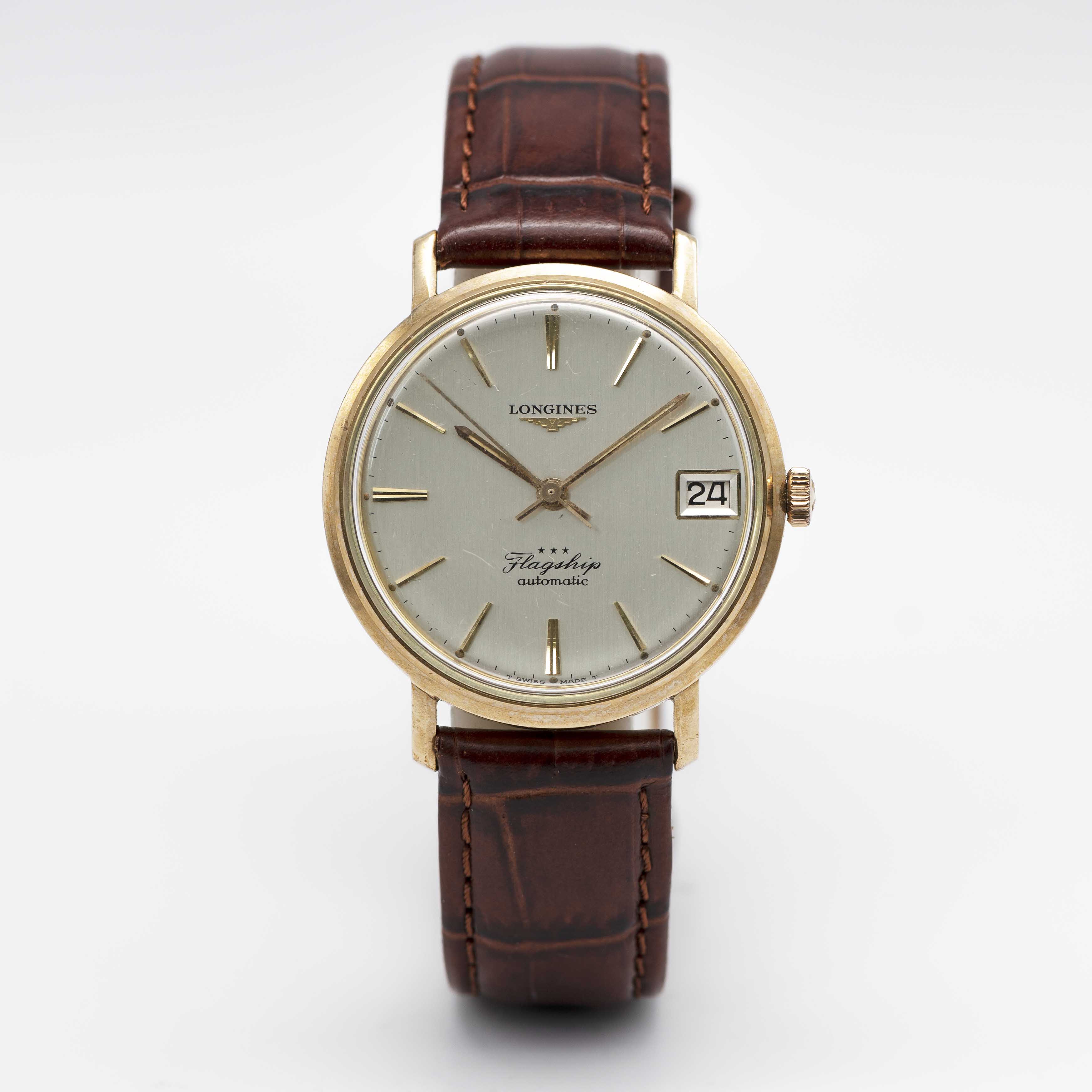 A GENTLEMAN'S 9CT SOLID GOLD LONGINES FLAGSHIP AUTOMATIC WRIST WATCH CIRCA 1966, REF. 3418 WITH - Image 2 of 8