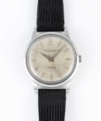 A GENTLEMAN'S STAINLESS STEEL IWC INGENIEUR AUTOMATIC WRIST WATCH CIRCA 1956, REF. 666 WITH SILVER