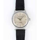 A GENTLEMAN'S STAINLESS STEEL IWC INGENIEUR AUTOMATIC WRIST WATCH CIRCA 1956, REF. 666 WITH SILVER