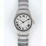 A GENTLEMAN'S STAINLESS STEEL CARTIER SANTOS RONDE AUTOMATIC BRACELET WATCH CIRCA 1990s, REF. 1920-1