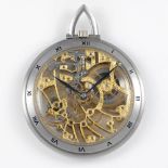 A FINE & RARE GENTLEMAN'S SIZE 18K SOLID WHITE GOLD AUDEMARS PIGUET SKELETONISED POCKET WATCH