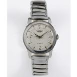 A GENTLEMAN'S STAINLESS STEEL LONGINES AUTOMATIC WRIST WATCH CIRCA 1950, REF 6280-3 "SEI TACCHE"