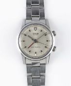 A GENTLEMAN'S STAINLESS STEEL ROLEX TUDOR ADVISOR ALARM BRACELET WATCH CIRCA 1982, REF. 10050 WITH