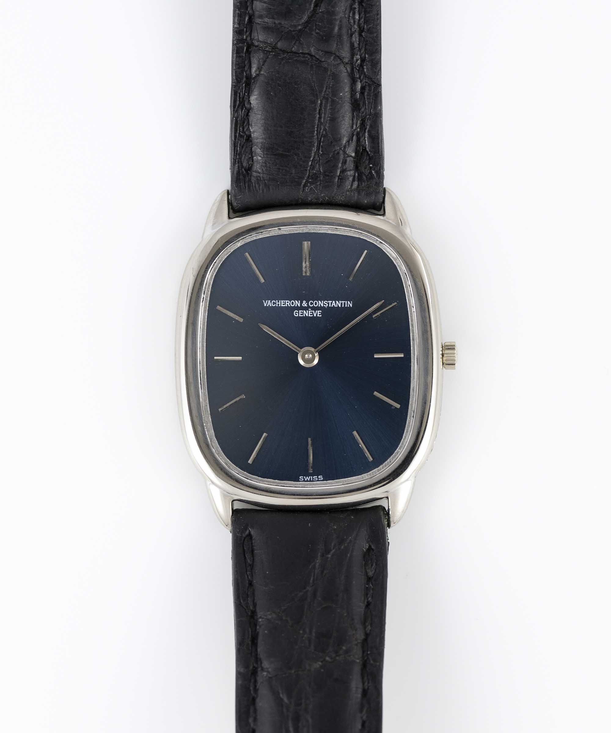 A GENTLEMAN'S SIZE 18K SOLID WHITE GOLD VACHERON & CONSTANTIN "ELLIPSE" WRIST WATCH CIRCA 1970s,