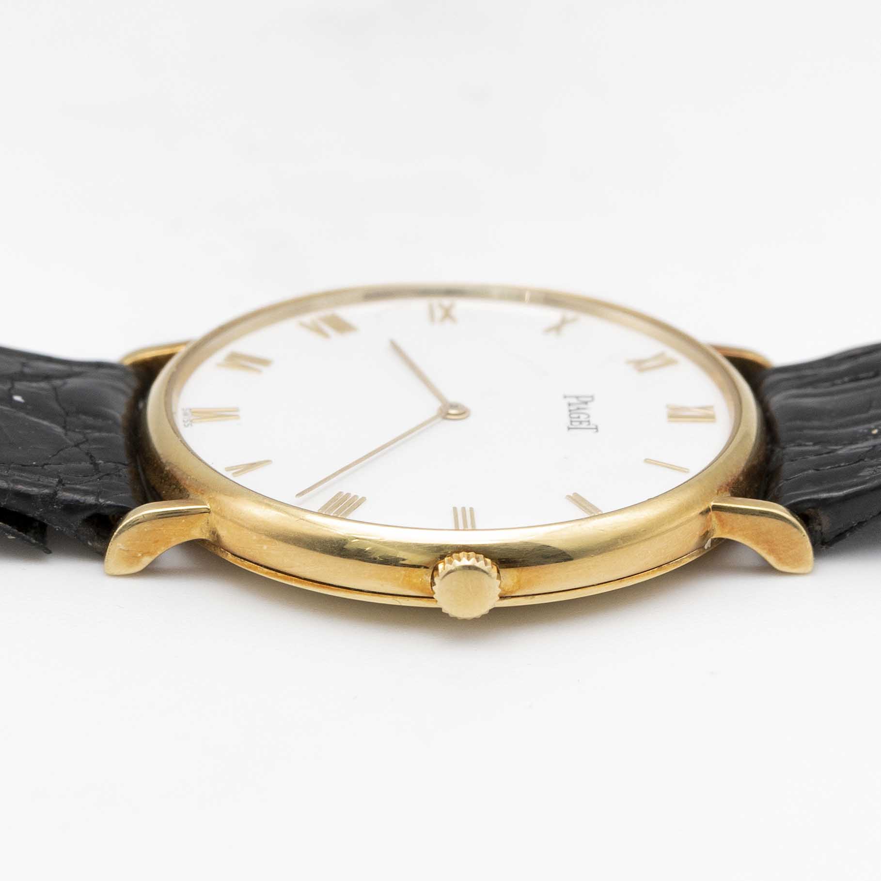 A GENTLEMAN'S SIZE 18K SOLID YELLOW GOLD PIAGET ALTIPLANO WRIST WATCH DATED 1992, REF. 9035 N WITH - Image 7 of 10