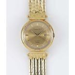 A RARE GENTLEMAN'S 18K SOLID YELLOW GOLD IWC AUTOMATIC DATE DE LUXE BRACELET WATCH CIRCA 1960s