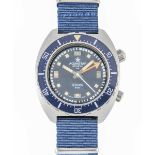 A GENTLEMAN'S STAINLESS STEEL AQUASTAR BENTHOS 500 DIVERS WRIST WATCH CIRCA 1970, REF. 1002 WITH