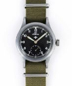 A GENTLEMAN'S BRITISH MILITARY LEMANIA W.W.W. WRIST WATCH CIRCA 1945, PART OF THE "DIRTY DOZEN" WITH