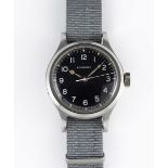 A GENTLEMAN'S BRITISH AIR MINISTRY MILITARY RAF LONGINES PILOTS WRIST WATCH DATED 1956, WITH