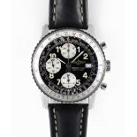 A GENTLEMAN'S STAINLESS STEEL BREITLING NAVITIMER AUTOMATIC CHRONOGRAPH WRIST WATCH CIRCA 1990s,