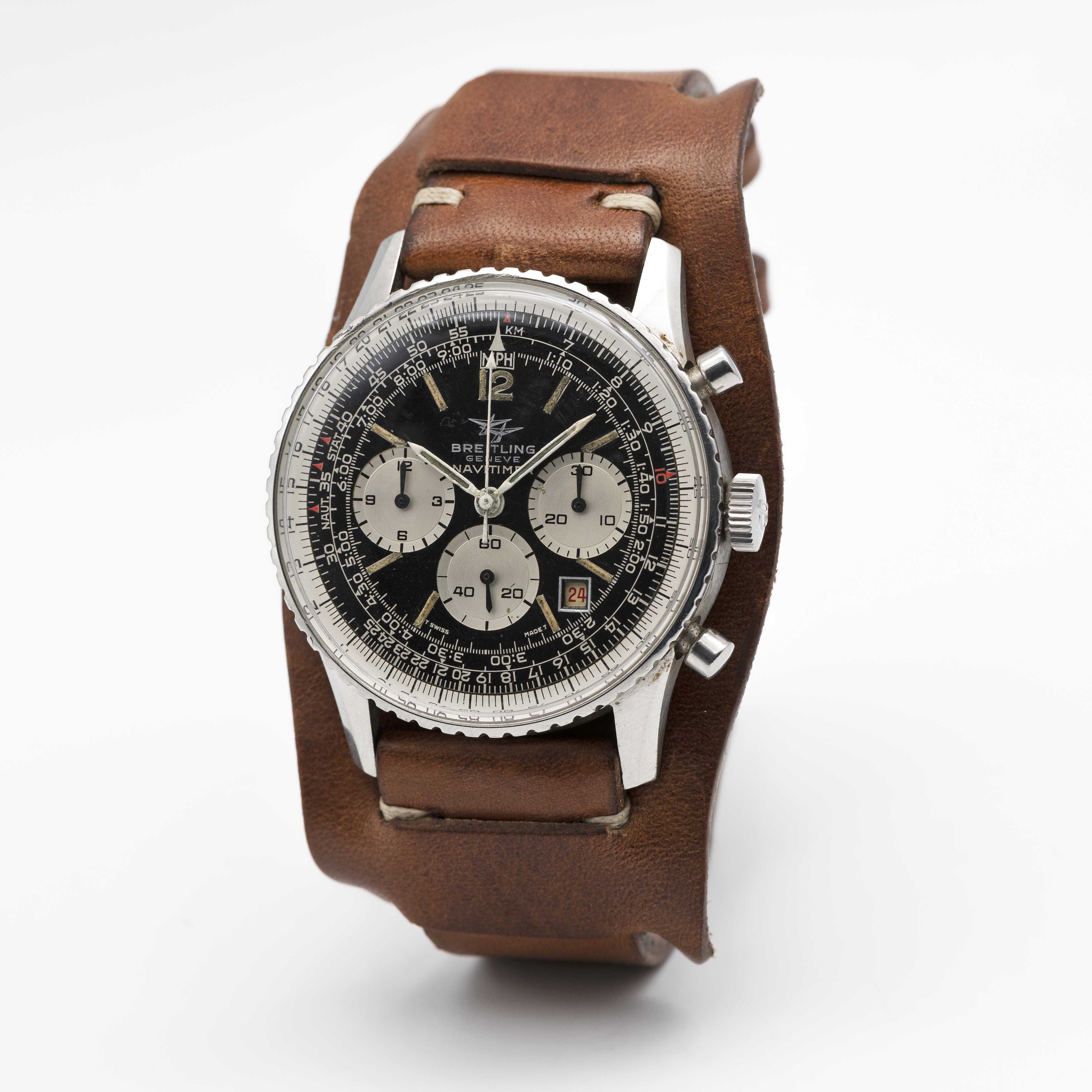 A RARE GENTLEMAN'S STAINLESS STEEL MILITARY BREITLING NAVITIMER CHRONOGRAPH PILOTS WRIST WATCH CIRCA - Image 6 of 11