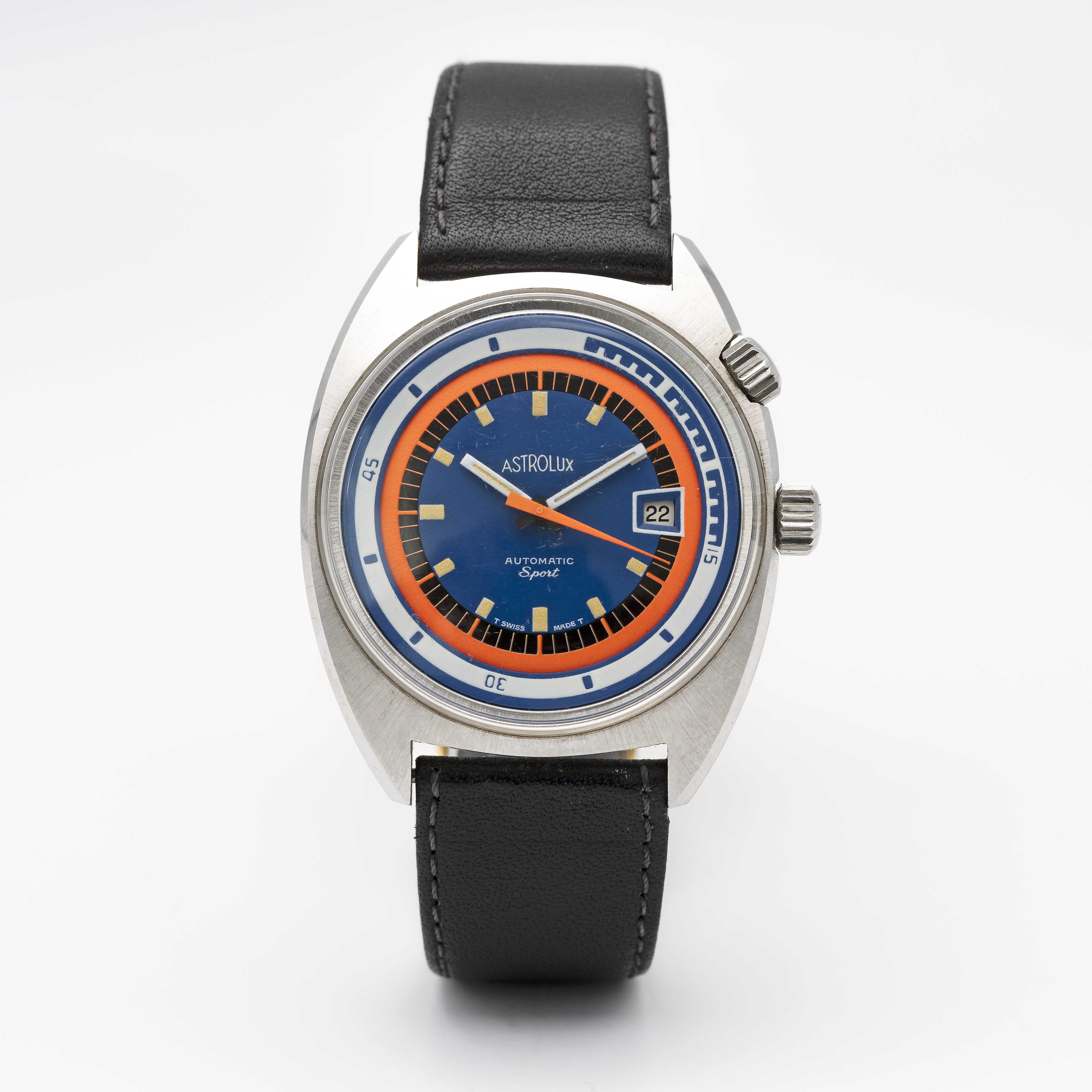 A RARE GENTLEMAN'S STAINLESS STEEL GLYCINE ASTROLUX AIRMAN SST SPORT AUTOMATIC WRIST WATCH CIRCA - Image 2 of 7