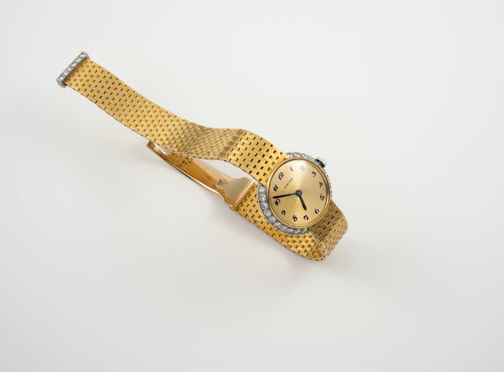 A FINE & RARE LADIES 18K SOLID GOLD & DIAMOND CARTIER LONDON BRACELET WATCH CIRCA 1957, WITH - Image 2 of 13