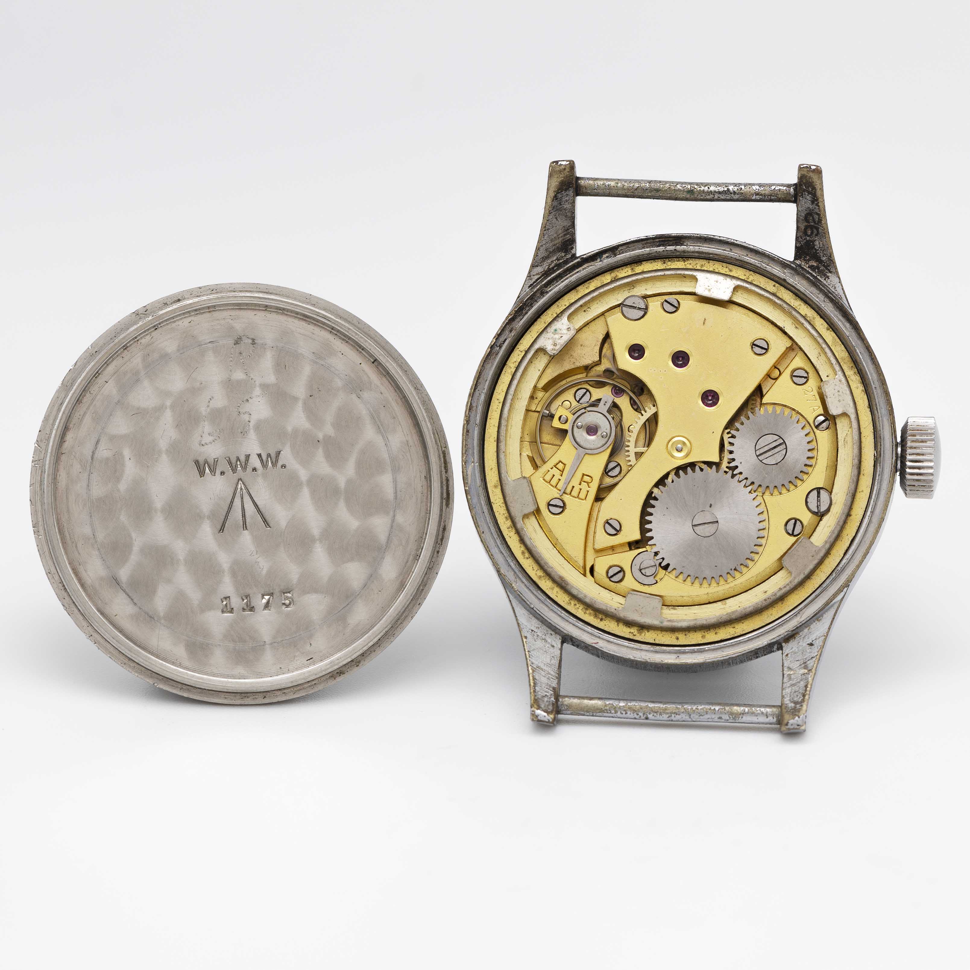 A GENTLEMAN'S BRITISH MILITARY LEMANIA W.W.W. WRIST WATCH CIRCA 1945, PART OF THE "DIRTY DOZEN", - Image 6 of 8