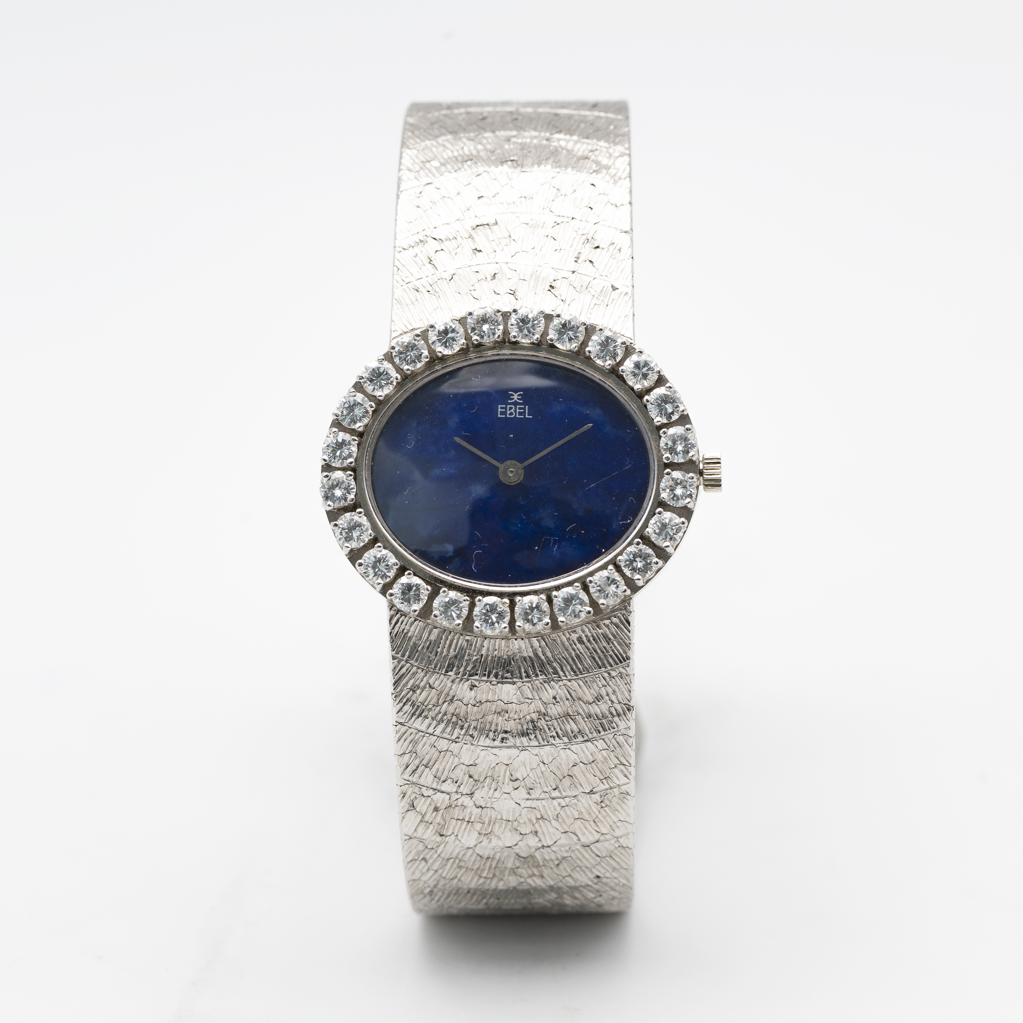 A LADIES FINE 18K SOLID WHITE GOLD & DIAMOND EBEL BRACELET WATCH CIRCA 1970s, WITH LAPIS DIAL, - Image 2 of 11