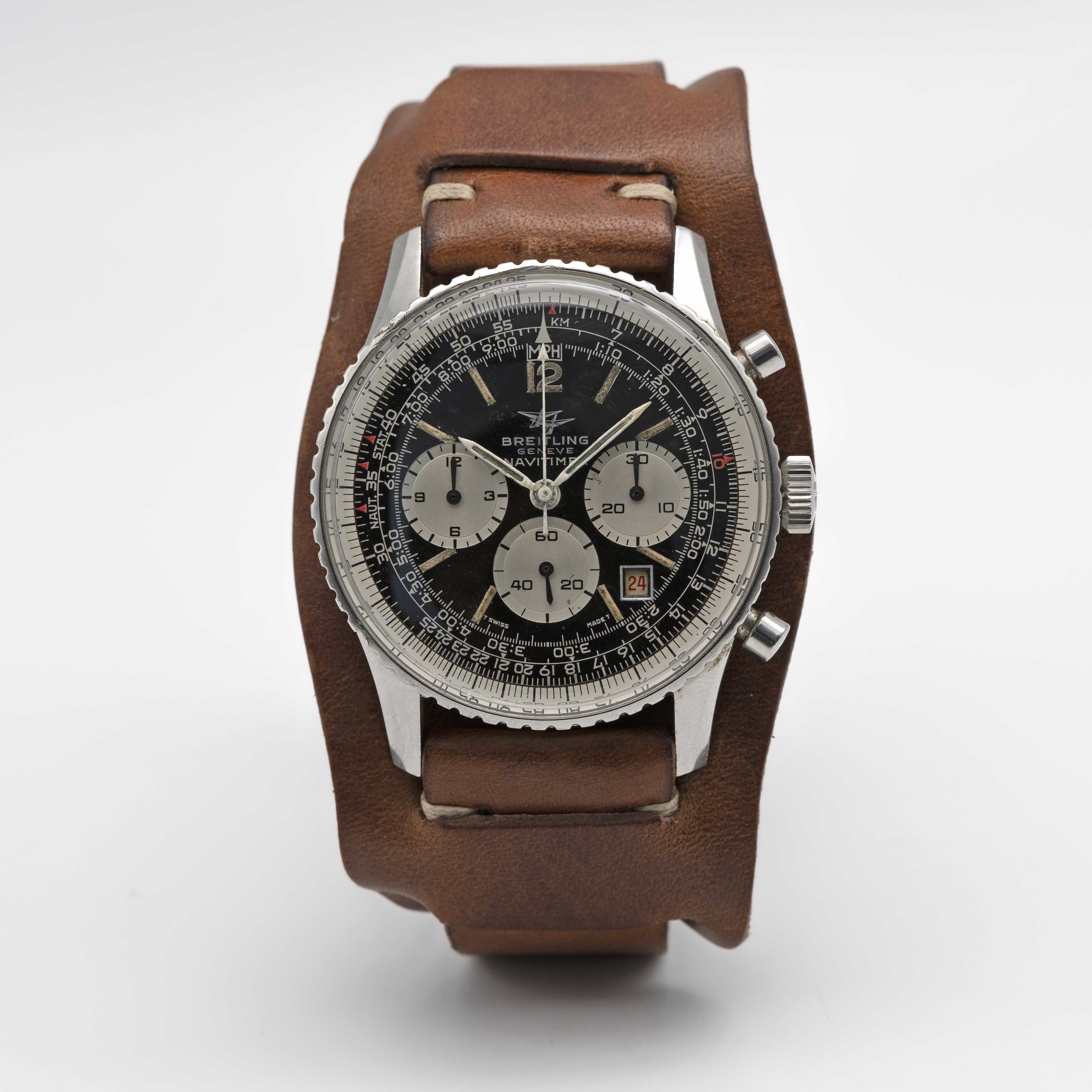 A RARE GENTLEMAN'S STAINLESS STEEL MILITARY BREITLING NAVITIMER CHRONOGRAPH PILOTS WRIST WATCH CIRCA - Image 5 of 11