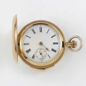 A RARE SMALL SIZE SWISS 18K SOLID GOLD FULL HUNTER QUARTER REPEATER POCKET WATCH CIRCA 1880,