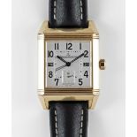 A GENTLEMAN'S 18K SOLID YELLOW GOLD JAEGER LECOULTRE REVERSO SQUADRA 1000 HOURS AUTOMATIC WRIST