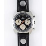 A GENTLEMAN'S STAINLESS STEEL ENICAR CHRONOGRAPH WRIST WATCH CIRCA 1970s, REF. 072-01-03 WITH "