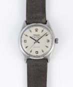 A GENTLEMAN'S STAINLESS STEEL ROLEX OYSTER PERPETUAL AIR KING WRIST WATCH CIRCA 1967, REF. 5500 WITH