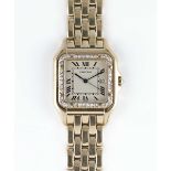 A LARGE SIZE 18K SOLID GOLD CARTIER PANTHERE BRACELET WATCH CIRCA 1990s, REF. 8839 WITH AFTER SET