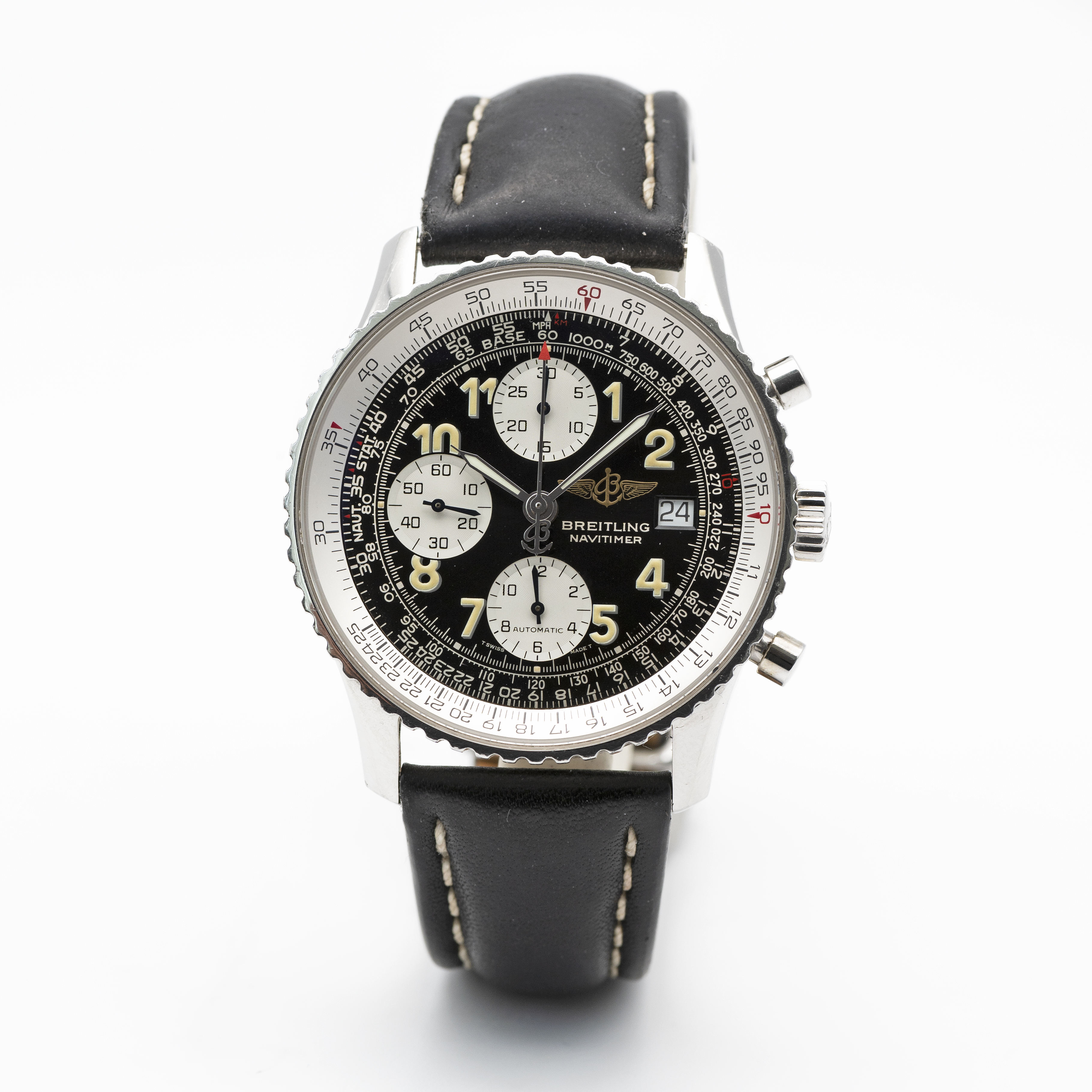 A GENTLEMAN'S STAINLESS STEEL BREITLING NAVITIMER AUTOMATIC CHRONOGRAPH WRIST WATCH CIRCA 1990s, - Image 2 of 8