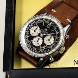 A RARE GENTLEMAN'S STAINLESS STEEL MILITARY BREITLING NAVITIMER CHRONOGRAPH PILOTS WRIST WATCH CIRCA