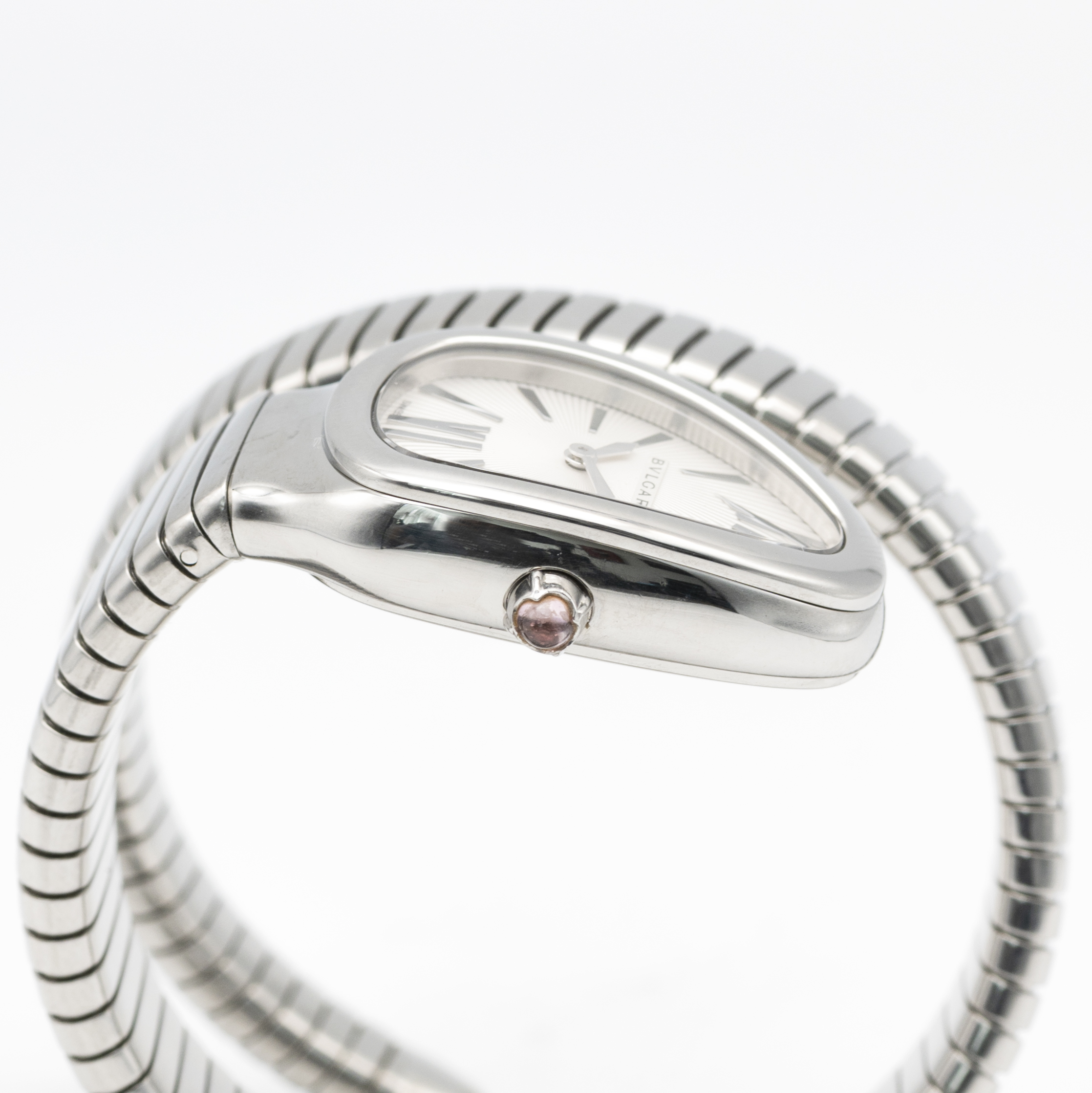 A LADIES STAINLESS STEEL BVLGARI SERPENTI BRACELET WATCH CIRCA 2000s, REF. SP 35 S Movement: Quartz, - Image 4 of 4