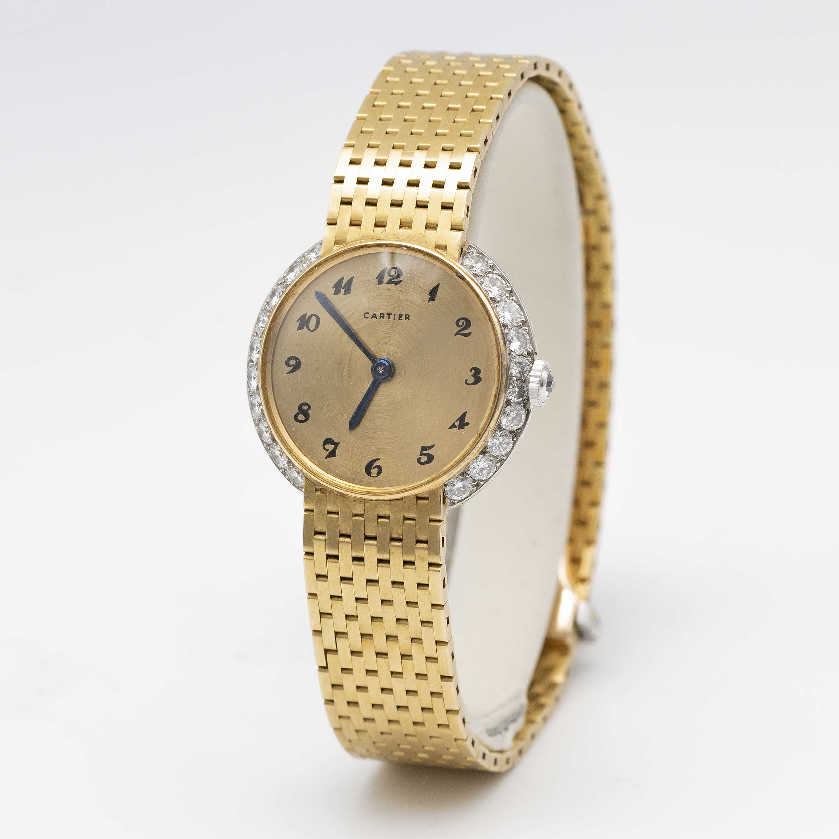 A FINE & RARE LADIES 18K SOLID GOLD & DIAMOND CARTIER LONDON BRACELET WATCH CIRCA 1957, WITH - Image 5 of 13