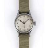 A GENTLEMAN'S BRITISH MILITARY LONGINES RAF PILOTS WRIST WATCH DATED 1943 Movement: 16J, manual