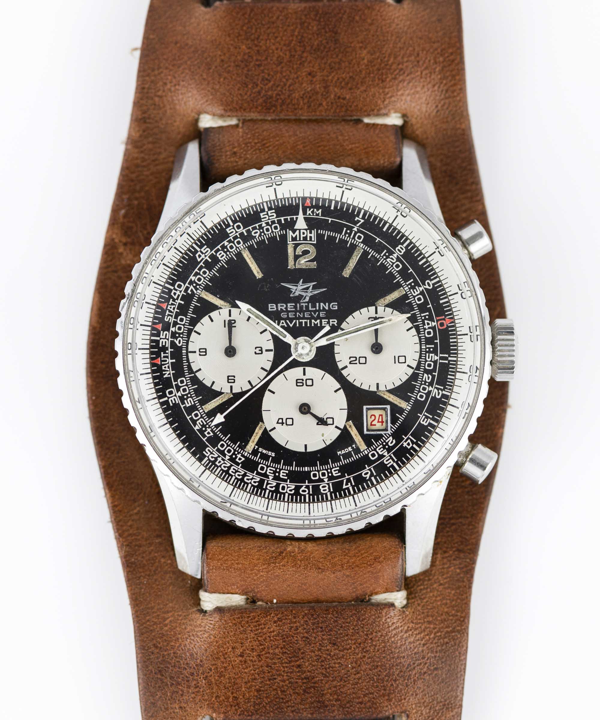 A RARE GENTLEMAN'S STAINLESS STEEL MILITARY BREITLING NAVITIMER CHRONOGRAPH PILOTS WRIST WATCH CIRCA - Image 4 of 11