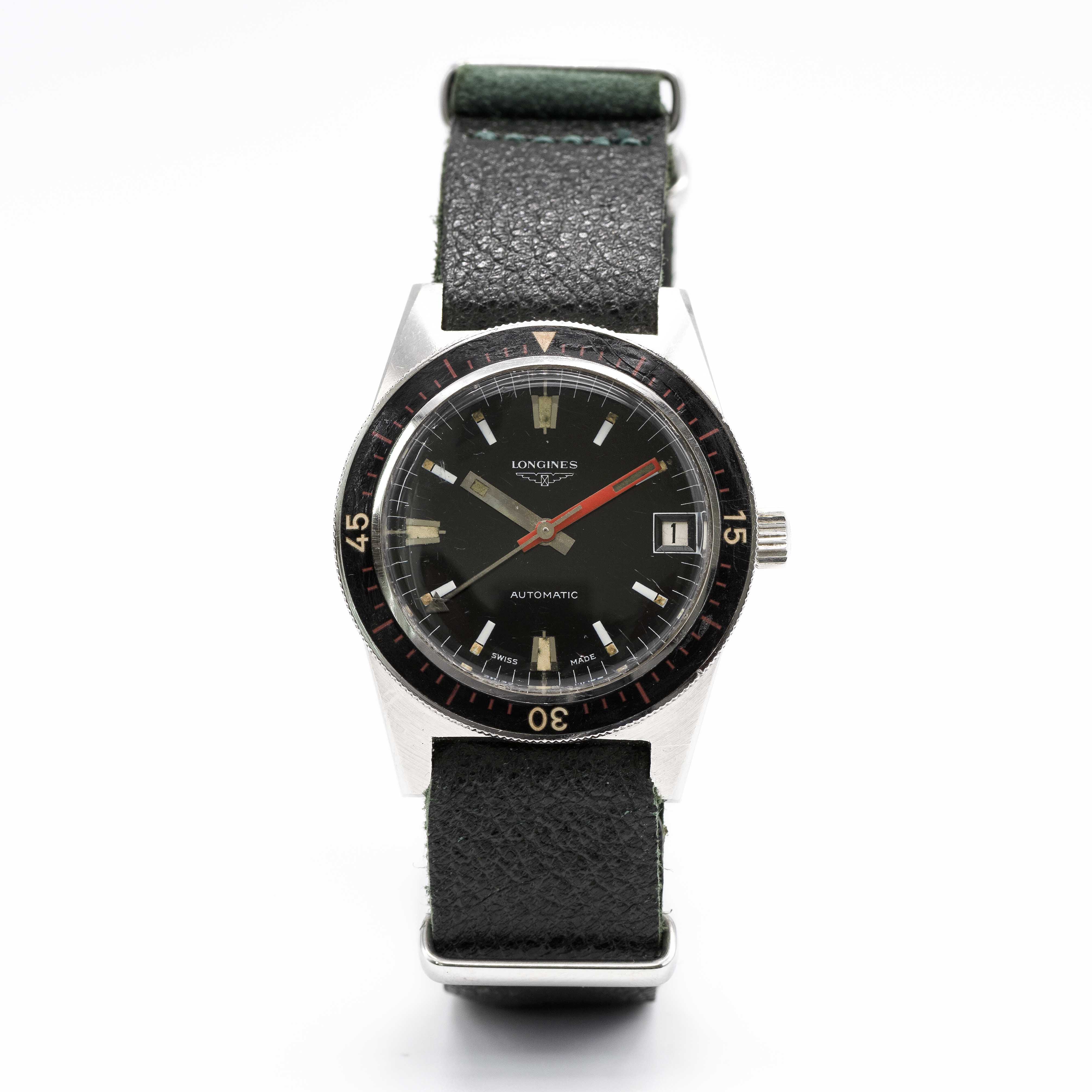 A RARE GENTLEMAN'S STAINLESS STEEL LONGINES SKIN DIVER WRIST WATCH CIRCA 1966 , REF. 7921-1 - Image 3 of 8