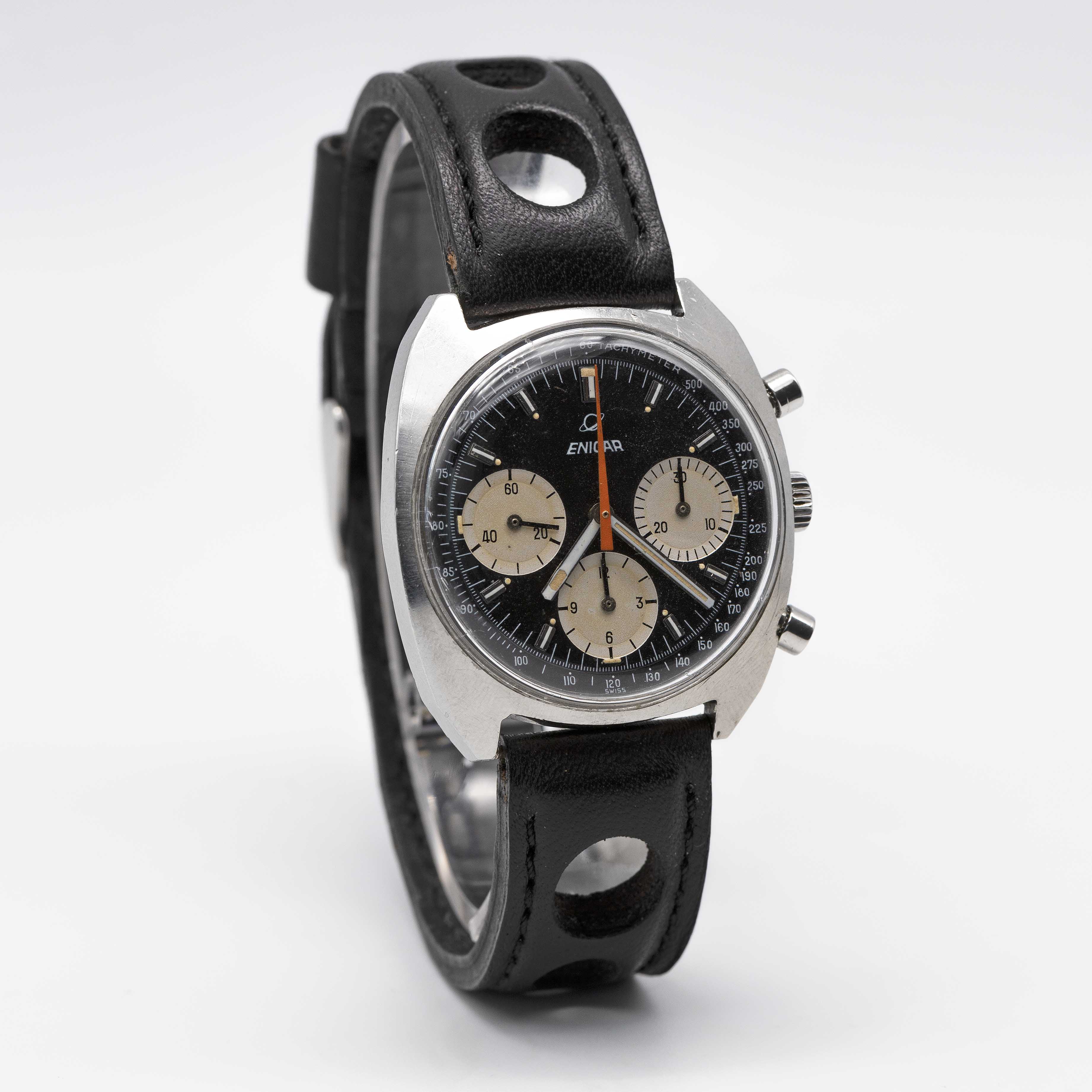 A GENTLEMAN'S STAINLESS STEEL ENICAR CHRONOGRAPH WRIST WATCH CIRCA 1970s, REF. 072-01-03 WITH " - Image 4 of 8