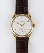 A GENTLEMAN'S 18K SOLID GOLD PATEK PHILIPPE WRIST WATCH CIRCA 1940s, REF. 1582 WITH REFINISHED