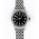 A GENTLEMAN'S STAINLESS STEEL BRITISH MILITARY HAMILTON RAF PILOTS WRIST WATCH CIRCA 1960s Movement: