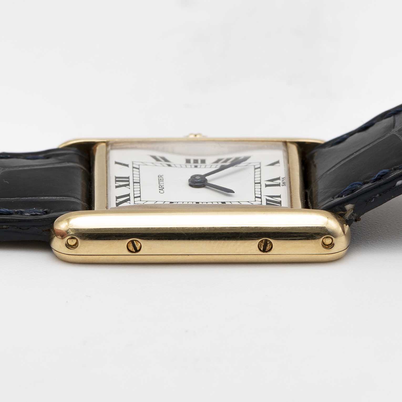 A LADIES 18K SOLID GOLD CARTIER PARIS TANK WRIST WATCH CIRCA 1990s, REF. 8660 Movement: Quartz, - Image 7 of 9