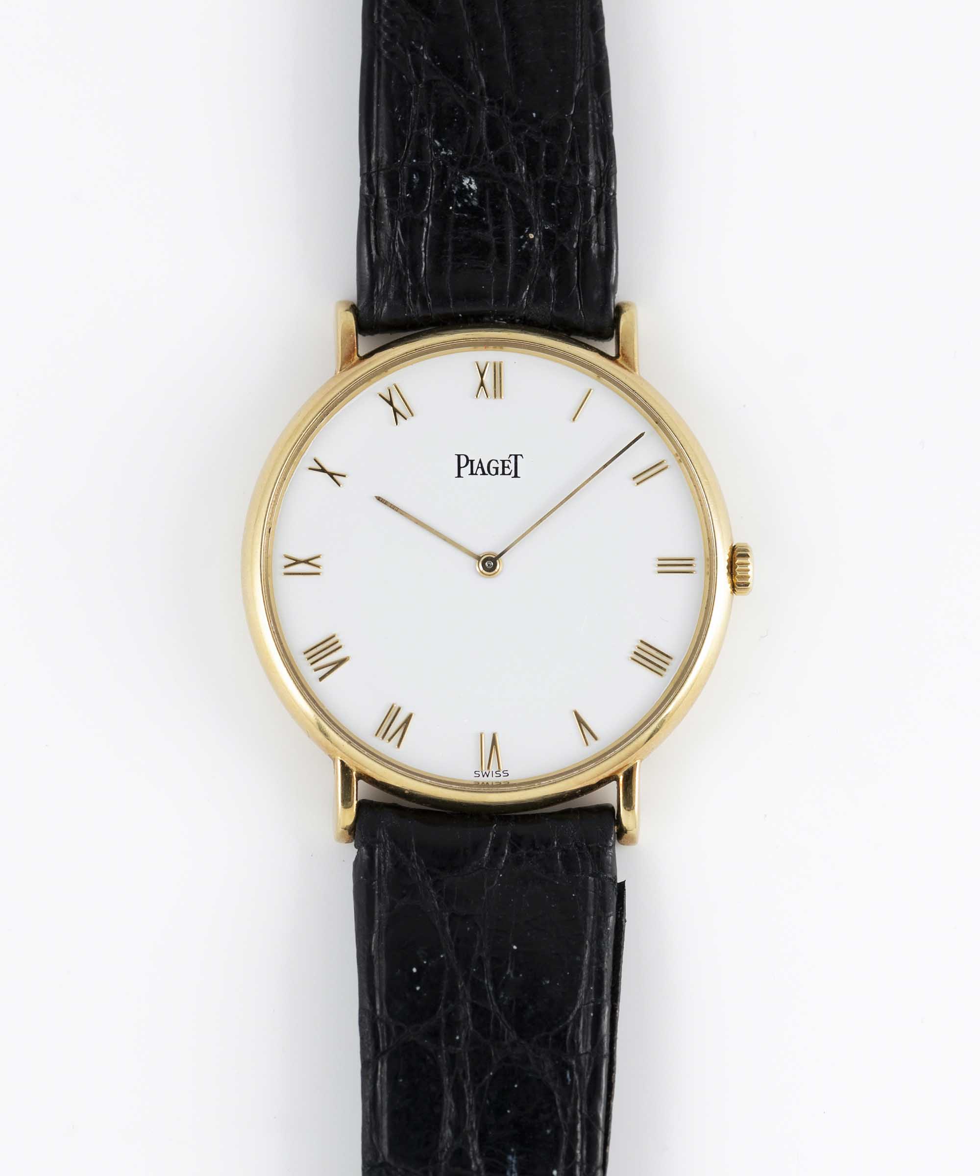 A GENTLEMAN'S SIZE 18K SOLID YELLOW GOLD PIAGET ALTIPLANO WRIST WATCH DATED 1992, REF. 9035 N WITH