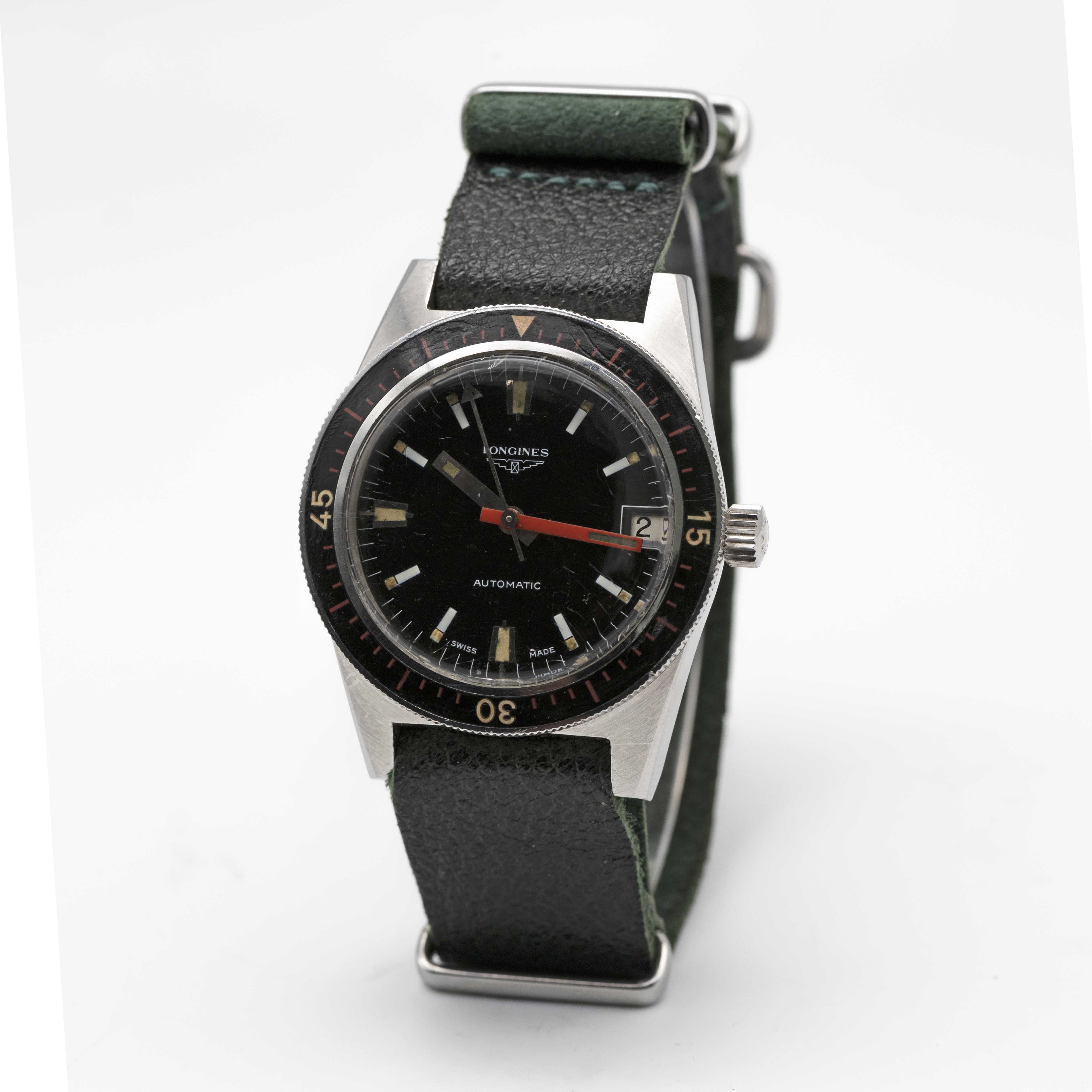 A RARE GENTLEMAN'S STAINLESS STEEL LONGINES SKIN DIVER WRIST WATCH CIRCA 1966 , REF. 7921-1 - Image 4 of 8