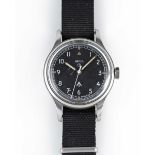 A GENTLEMAN'S STAINLESS STEEL BRITISH MILITARY SMITHS "W10" WRIST WATCH DATED 1967 Movement: 17J,