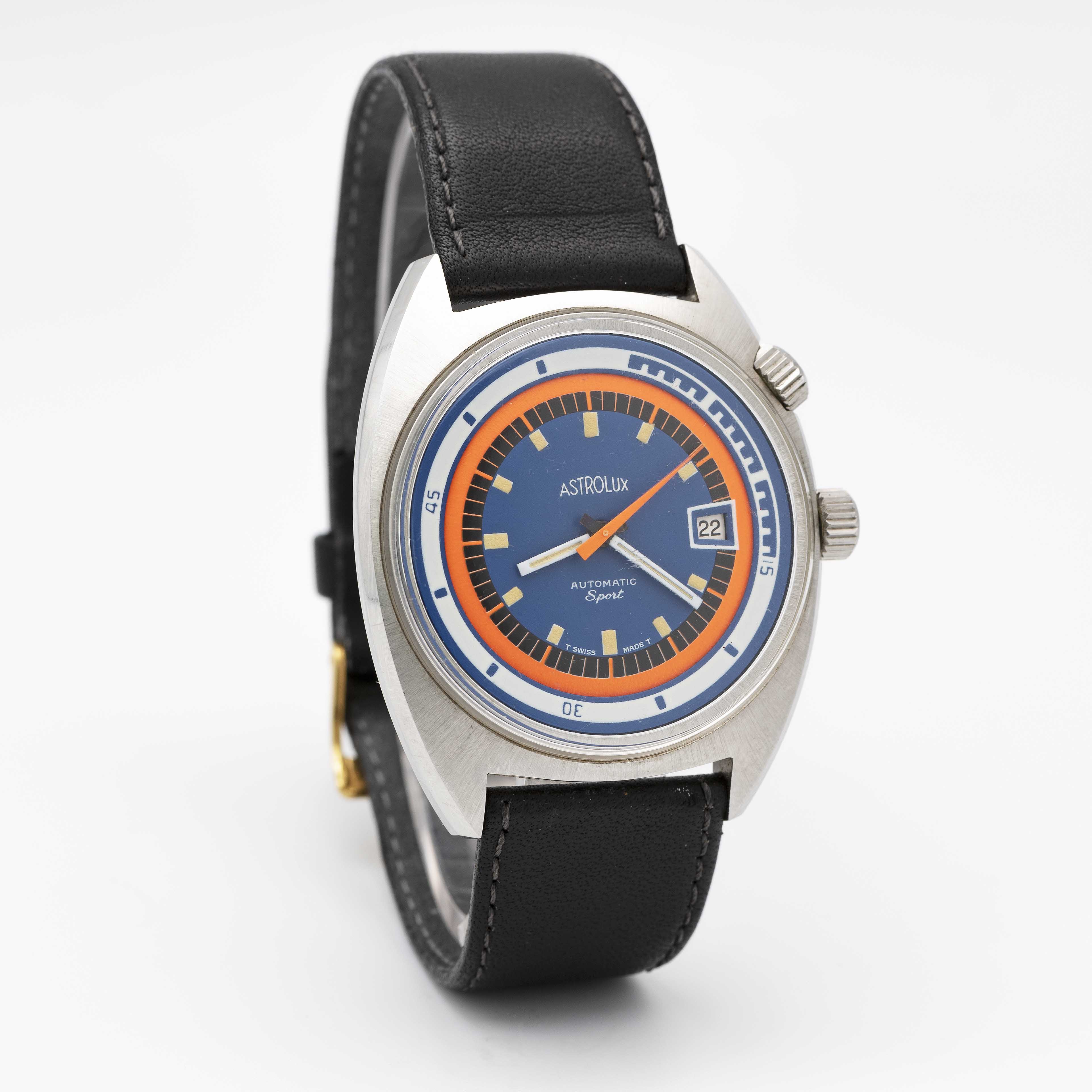 A RARE GENTLEMAN'S STAINLESS STEEL GLYCINE ASTROLUX AIRMAN SST SPORT AUTOMATIC WRIST WATCH CIRCA - Image 4 of 7